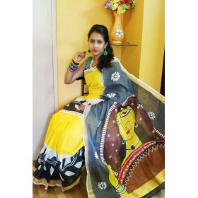 Traditional Theme Handpainted Kasavu Saree